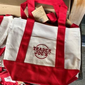 Trader Joe’s canvas mini tote- RED
